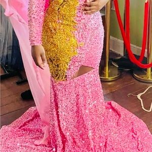 Elegant Pink and Gold Women's Skirt